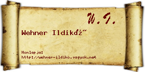 Wehner Ildikó névjegykártya